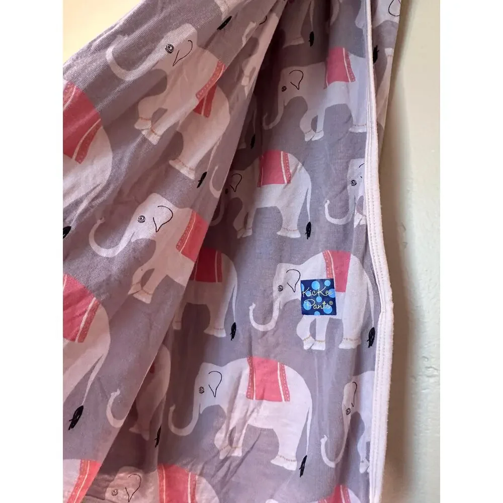 Kickee Pants Swaddle Blanket Feather Indian Elephant
